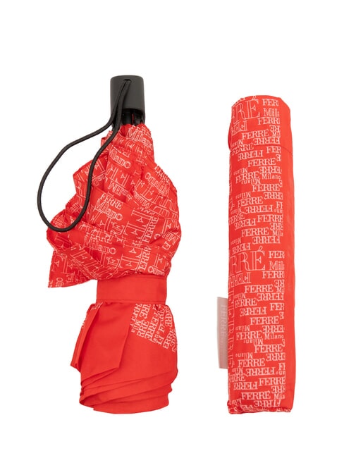FERRÈ LOGO ALL OVER Mini umbrelă manuală roșu02 - Umbrele