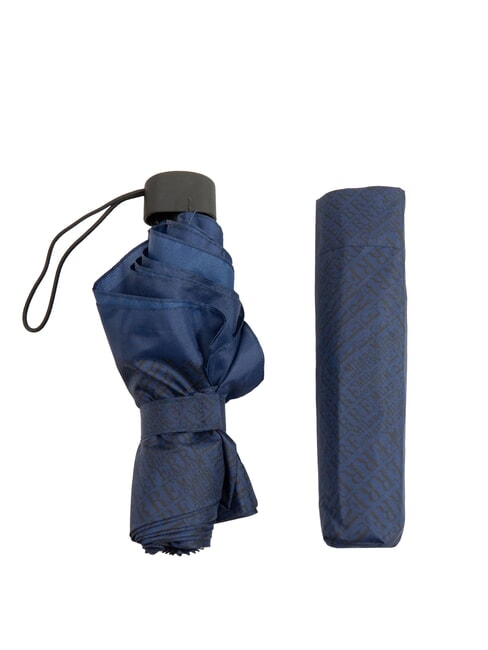 FERRÈ LOGO ALL OVER Mini umbrelă manuală bleumarin02 - Umbrele