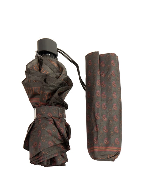 FERRÈ MINI Umbrela manuala rezistenta la vant cravata maro 03 - Umbrele