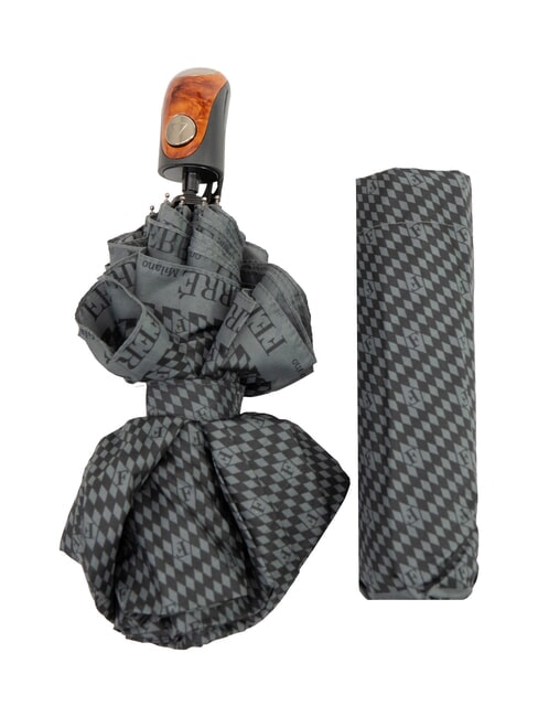 FERRÈ MINI Umbrelă pliabilă rezistentă la vânt cravată gri 03 - Umbrele