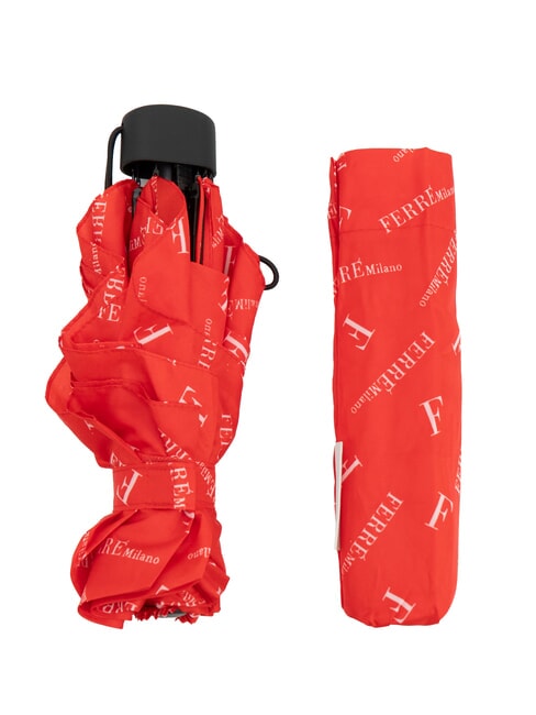 FERRÈ LOGO ALL OVER Mini umbrelă manuală roșu03 - Umbrele