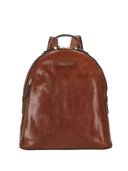 THE BRIDGE COSTANZA Rucsac din piele buzunar vertical BROWN - Genți femei