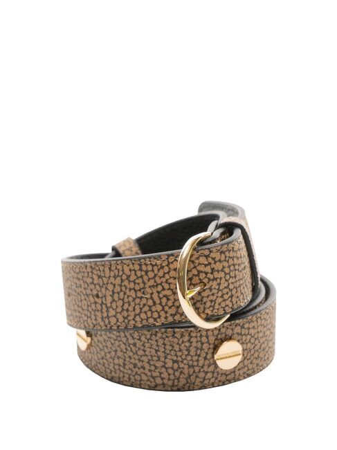 BORBONESE GRAFFITI Cureaua cu crampoane natural op / negru - Curele