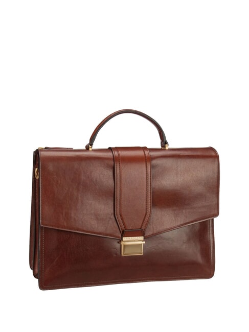 THE BRIDGE DANTE Servieta din piele pentru laptop de 15". BROWN - Serviete birou