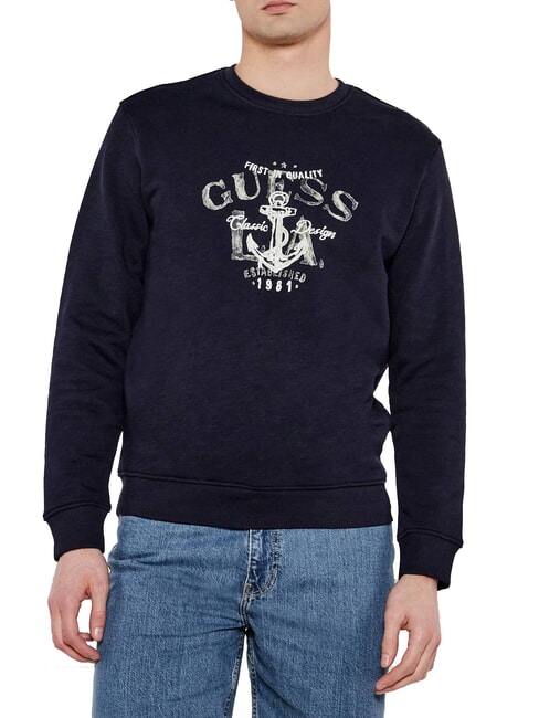 GUESS ANCHOR Hanorac din bumbac smartblue - hanorace