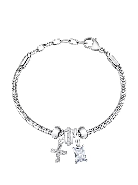 MORELLATO DROPS  Bratara din otel cu farmec de cristal SILVER - Brățări