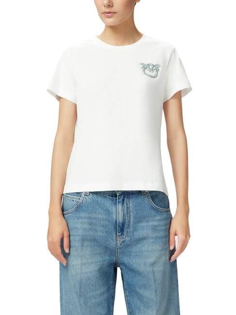 PINKO NAMBRONE  Tricou din bumbac alb-albă ca zăpada - tricou