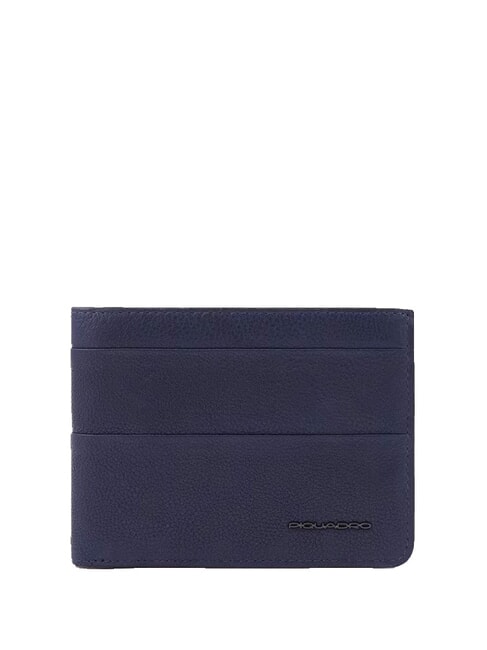 PIQUADRO PAAVO Portofel din piele cu clapă albastru - Portofele bărbați