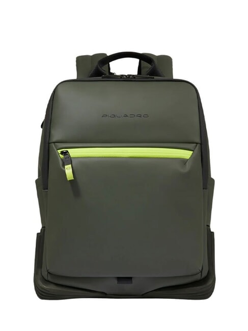PIQUADRO CORNER SPECIALE GOMMATO Rucsac pentru laptop de 15,6". VERDE - Rucsacuri pentru laptop