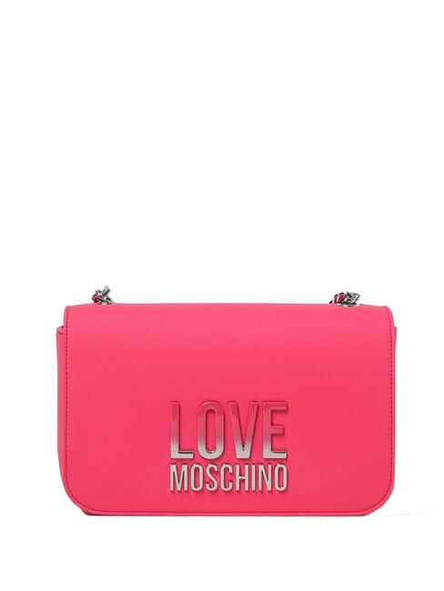 LOVE MOSCHINO LETTERING BICOLOR Geanta de umar fucsie - Genți femei
