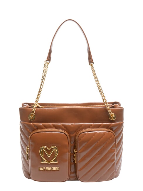 LOVE MOSCHINO CITY POCKETS Geantă de cumpărături matlasată nuci - Genți femei