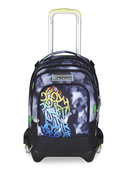 SEVEN PAINT BOY JACK 3WD Troler 2 rucsacuri detasabile, 3 roti negru - Rucsacuri cu role