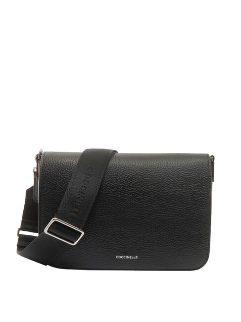 COCCINELLE ARIES Geanta de umar din piele ciocanita negru - Genți femei