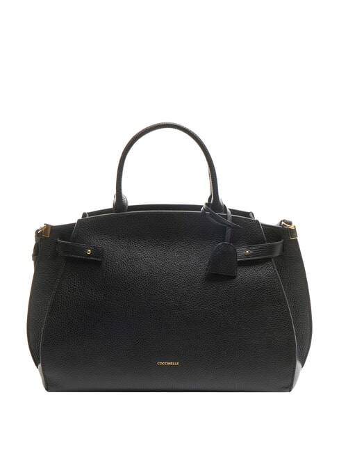 COCCINELLE KLICHE Geanta de mana din piele ciocanita negru - Genți femei