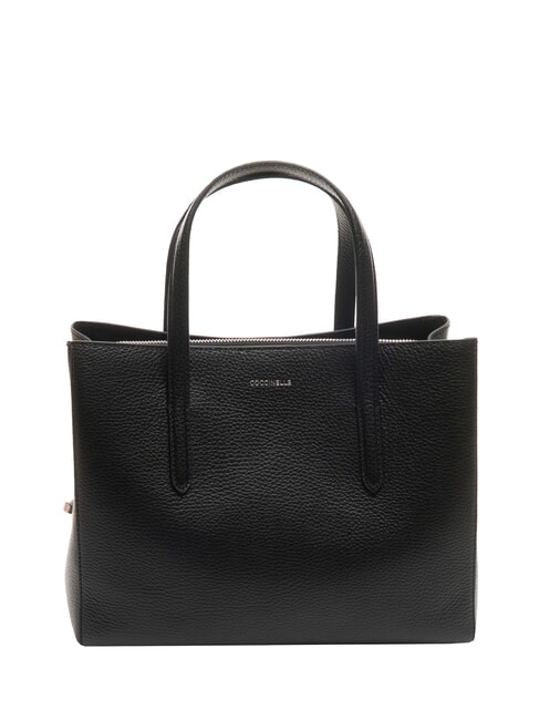 COCCINELLE SWAP Geantă tote din piele ciocanată negru - Genți femei