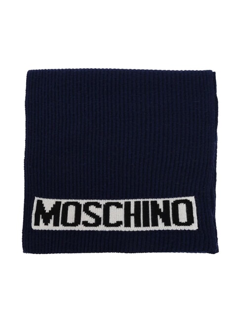 MOSCHINO LOGO Eșarfă cu nervuri albastru - Eșarfe