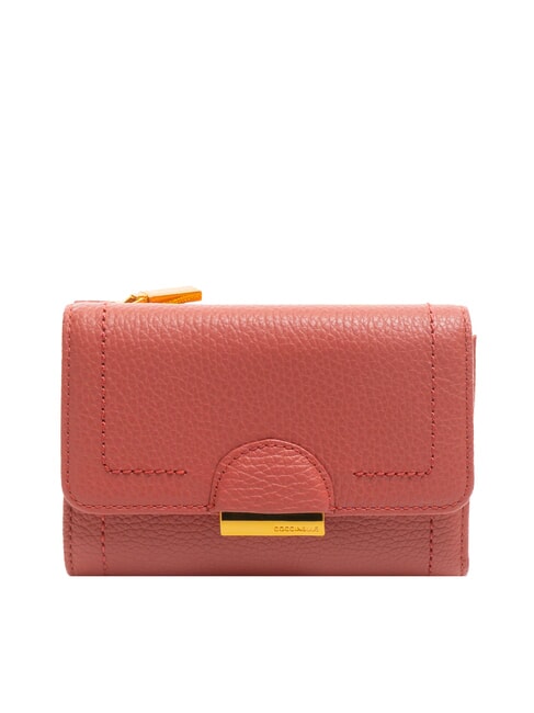COCCINELLE TALEA Portofel mediu din piele ciocanita oală - Portofele femei