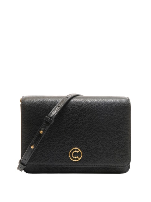 COCCINELLE TULIP Geanta de umar din piele ciocanita negru - Genți femei