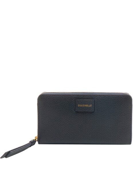 COCCINELLE VOILE Fermoar mare din piele în jurul portofelului albastru miezul nopții - Portofele femei