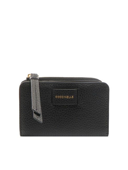 COCCINELLE VOILE Portofel mediu din piele ciocanita negru - Portofele femei