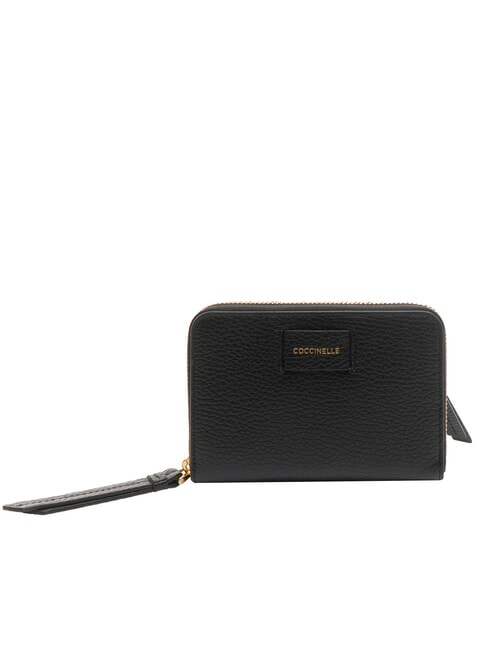 COCCINELLE VOILE Portofel mediu din piele cu fermoar negru - Portofele femei