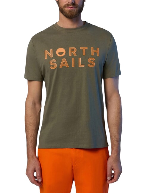 NORTH SAILS LINE PRINT Tricou din bumbac cu imprimeu maxi măsline prăfuite - tricou