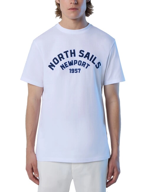 NORTH SAILS NEWPORT Tricou din bumbac cu logo-ul arcului alb - tricou