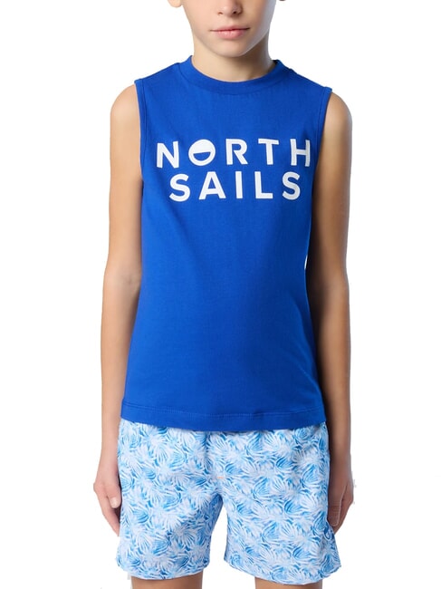 NORTH SAILS PRINTED KIDS Pulover din bumbac cu mâneci la gât surf blue - Tricou copil