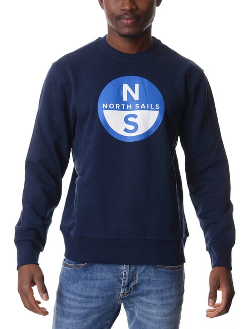 NORTH SAILS GRAPHIC Hanorac cu guler rotund din bumbac albastru marin - hanorace