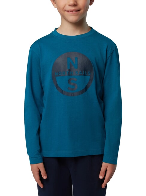 NORTH SAILS GRAPHIC KIDS Cămașă cu mânecă lungă din bumbac apa verde - Tricou copil
