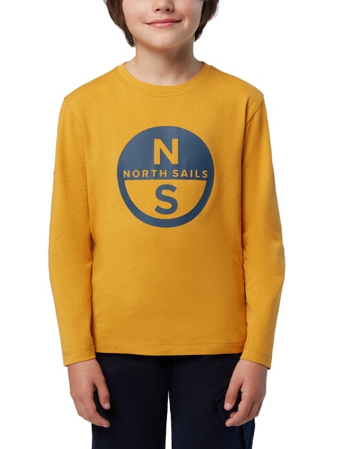 NORTH SAILS GRAPHIC KIDS Cămașă cu mânecă lungă din bumbac condiment auriu - Tricou copil