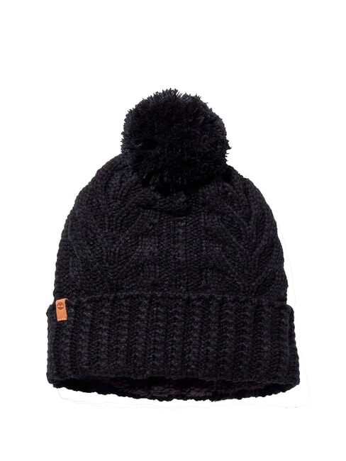 TIMBERLAND CABLE PREMIUM  Pălărie cu pompon BLACK - Căciuli