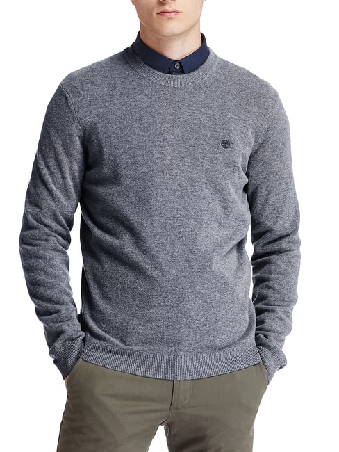 TIMBERLAND MERINO Pulover cu gât crew din amestec de lână inchis / gri / erica - Pulovere pentru bărbați