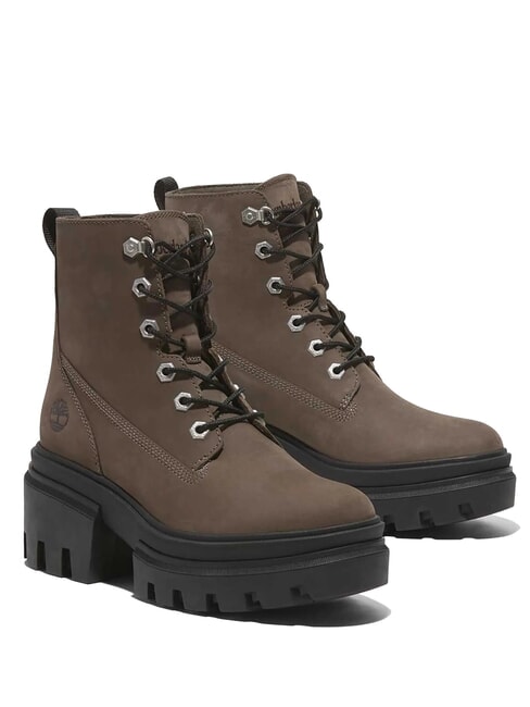 TIMBERLAND EVERLEIGH MID  Ghete înalte din piele nubuc maro mediu - Pantofi femei