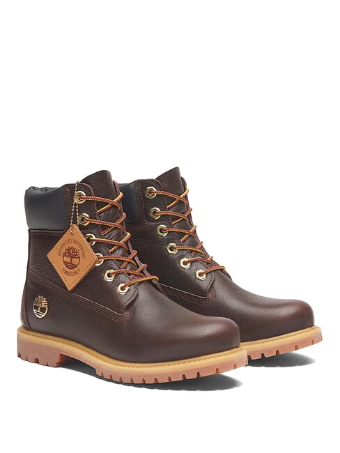 TIMBERLAND PREMIUM 6 INCH  Ghete din piele căptușită până la gleznă maro închis la culoare, fibră integrală, cu negru - Pantofi femei