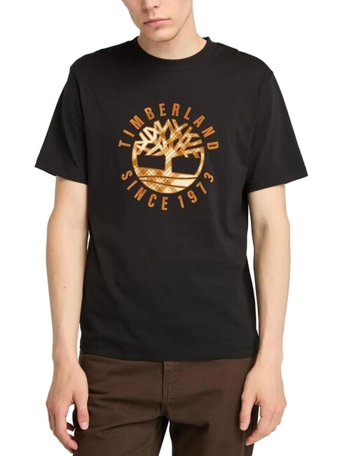 TIMBERLAND HOLIDAY FRONT GRAPHIC Tricou de bumbac BLACK - tricou