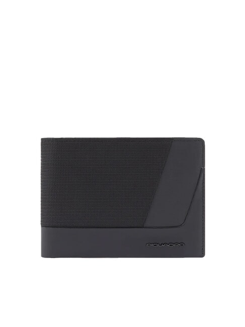 PIQUADRO WALLABY Portofel din piele reciclată și material textil negru - Portofele bărbați