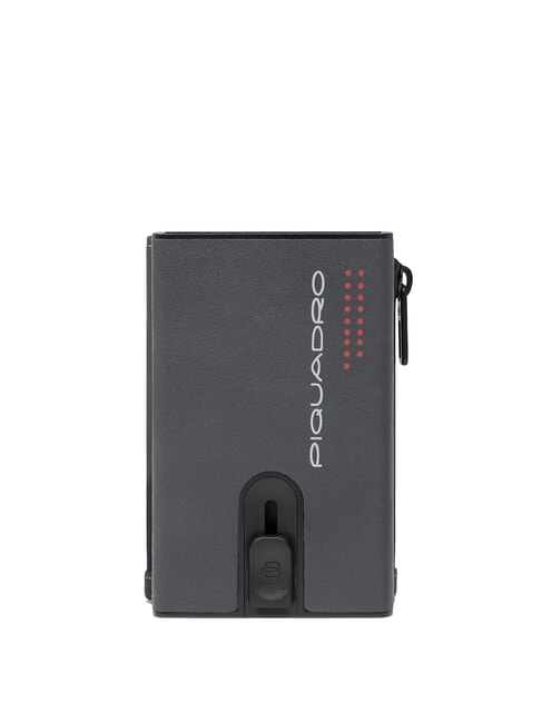PIQUADRO URBAN Portofel compact din piele cu glisor Gri - Portofele bărbați