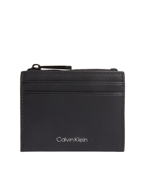 CALVIN KLEIN CK MUST Portofel din piele pentru monede și carduri pe negru - Portofele bărbați