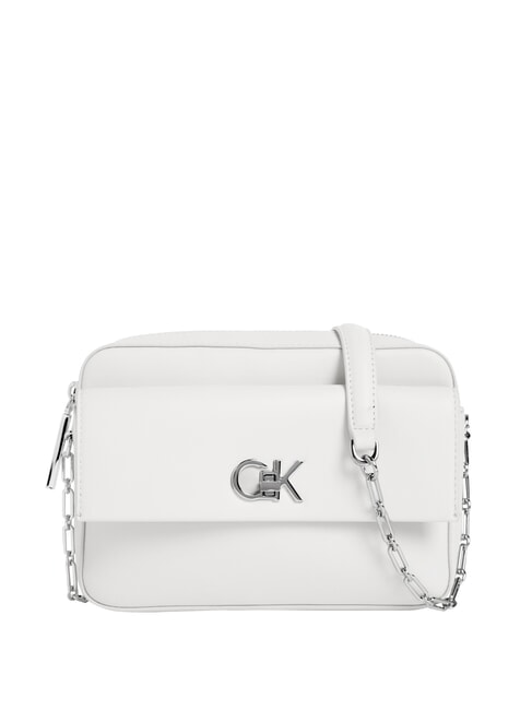 CALVIN KLEIN CK RE-LOCK Geantă de umăr cu buzunar crin alb - Genți femei