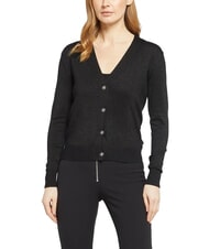 JOHN RICHMOND PEACEFUL Cardigan din lurex cu nasturi negru - Pulovere pentru femei - 1
