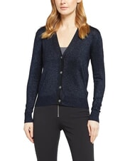 JOHN RICHMOND PEACEFUL Cardigan din lurex cu nasturi albastru marin - Pulovere pentru femei - 1