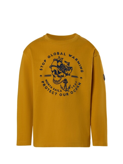 NORTH SAILS GRAPHIC KIDS Cămașă cu mânecă lungă din bumbac condiment auriu - Tricou copil