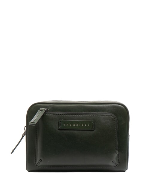 THE BRIDGE FILIPPO clutch din piele cu manseta malachit/rut. întuneric - Truse de toaletă