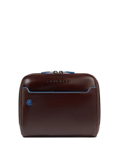 PIQUADRO BLUE SQUARE Geantă de piele MAHOGANY - Genți de umăr bărbați