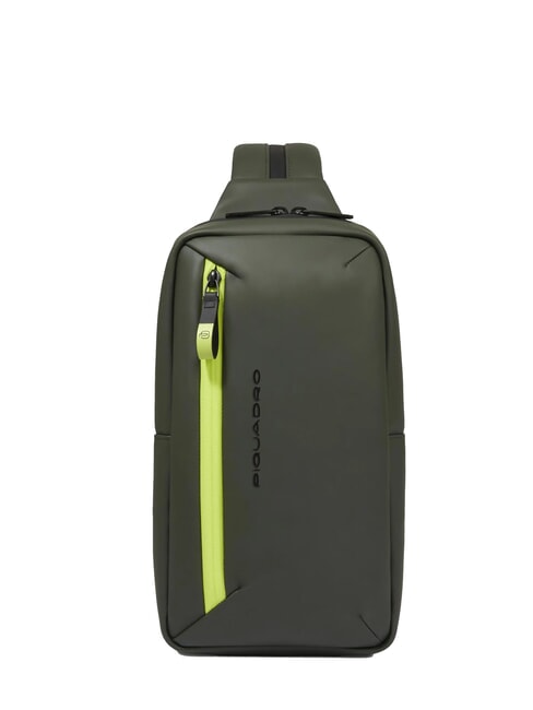 PIQUADRO CORNER SPECIALE GOMMATO  Rucsac cu un singur umăr VERDE - Rucsacuri pentru laptop