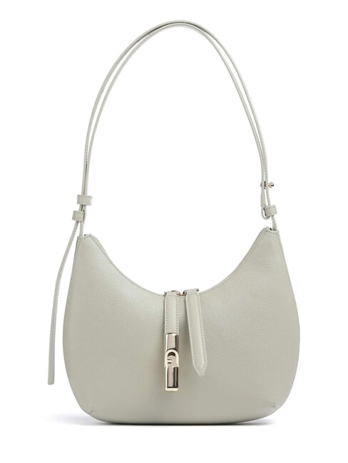 FURLA GOCCIA Geanta de umar din piele ciocanita salvie ușoară - Genți femei