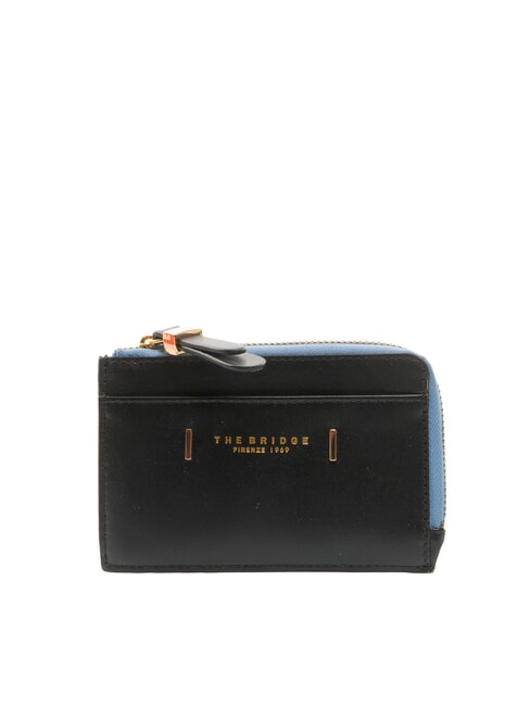 THE BRIDGE CHIARA  Portofel plat din piele Negru de aur - Portofele femei