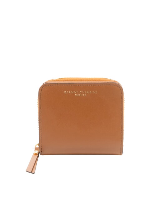 GIANNI CHIARINI WALLETS VACCHETTA CALF Portofel mic din piele netedă nuca - Portofele femei
