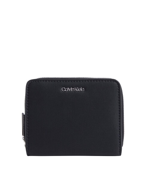 CALVIN KLEIN CK MUST Portofel mediu cu fermoar pe negru - Portofele femei